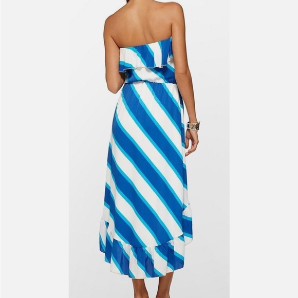 New Lilly Pulitzer Caldwell Sail Stripe Colorblock High Low Midi Dress - Picture 2 of 11